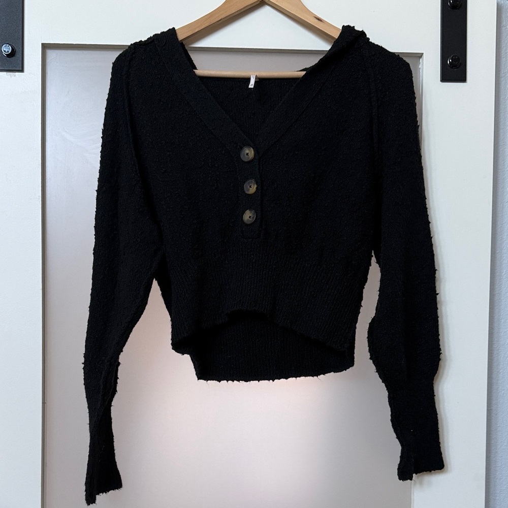Free People cropped hooded sweater